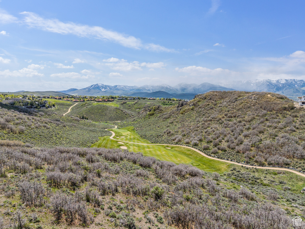 Mountain view with a golf club