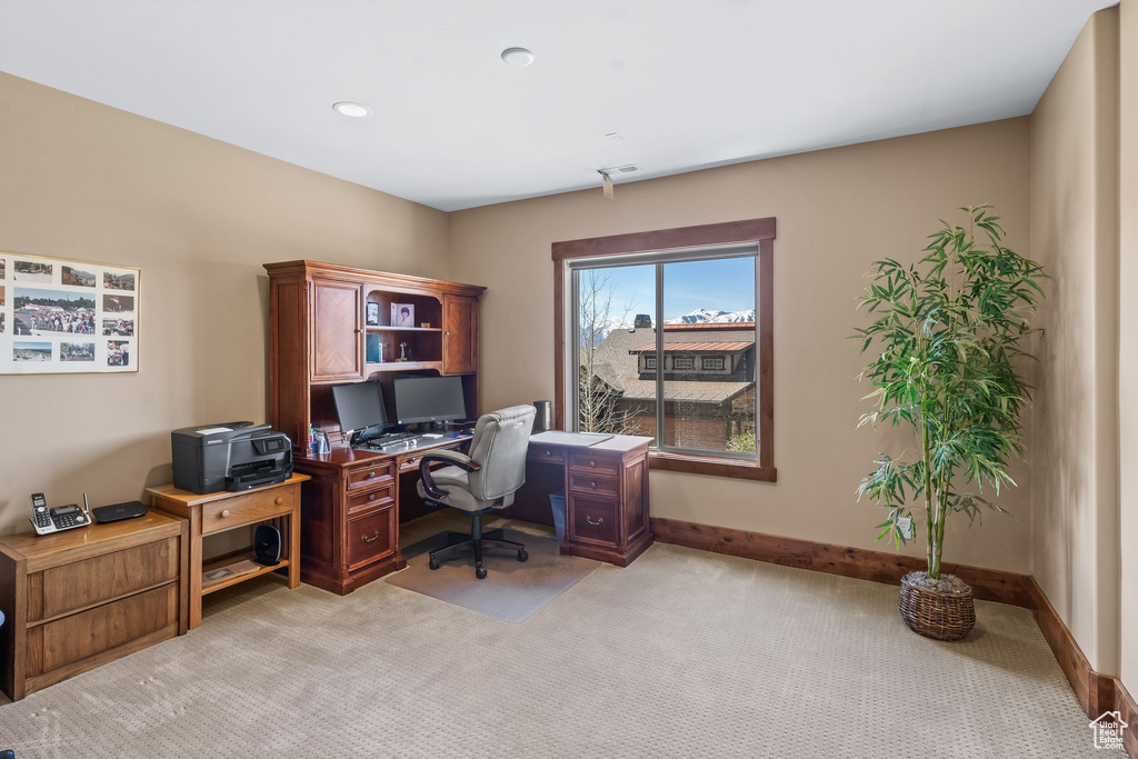 View of carpeted office space
