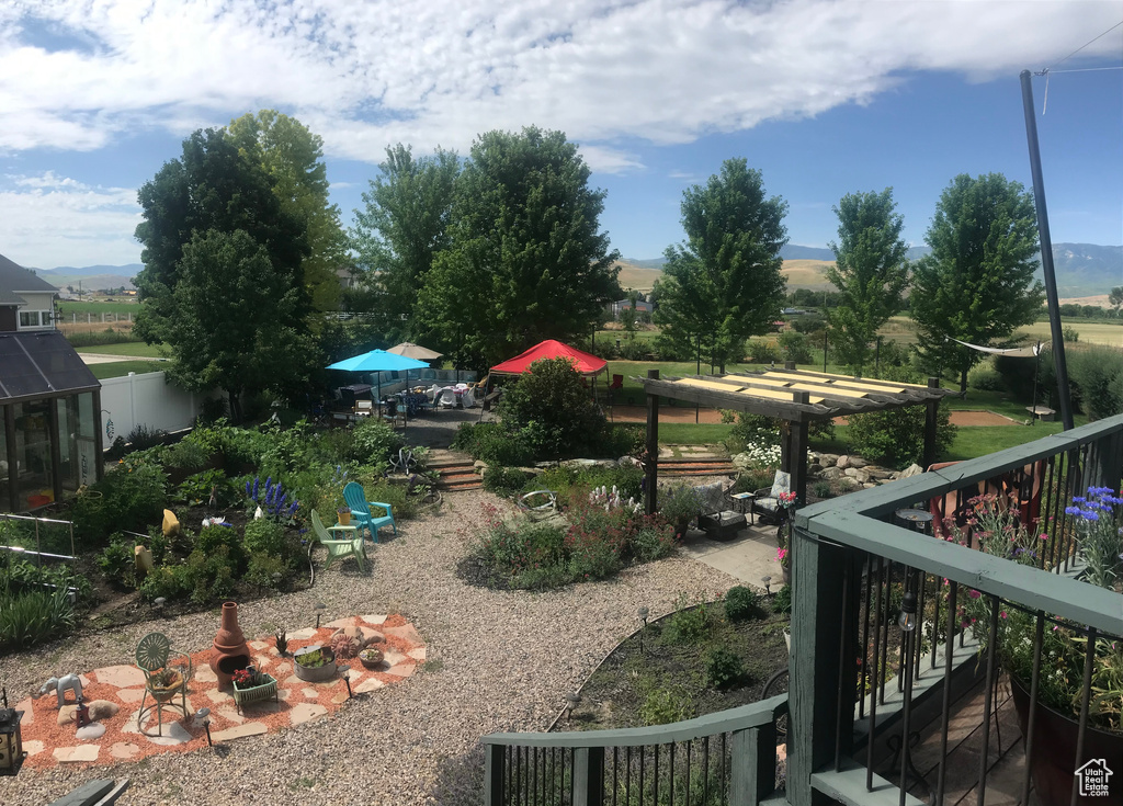 View of yard with a patio