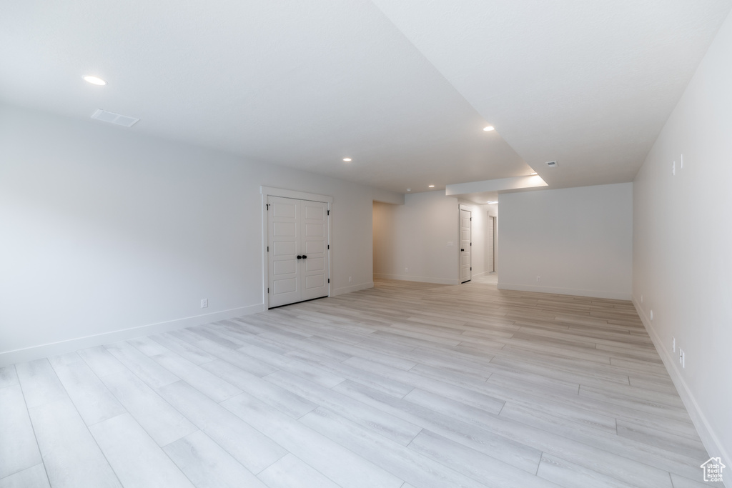 Spare room featuring light hardwood / wood-style floors