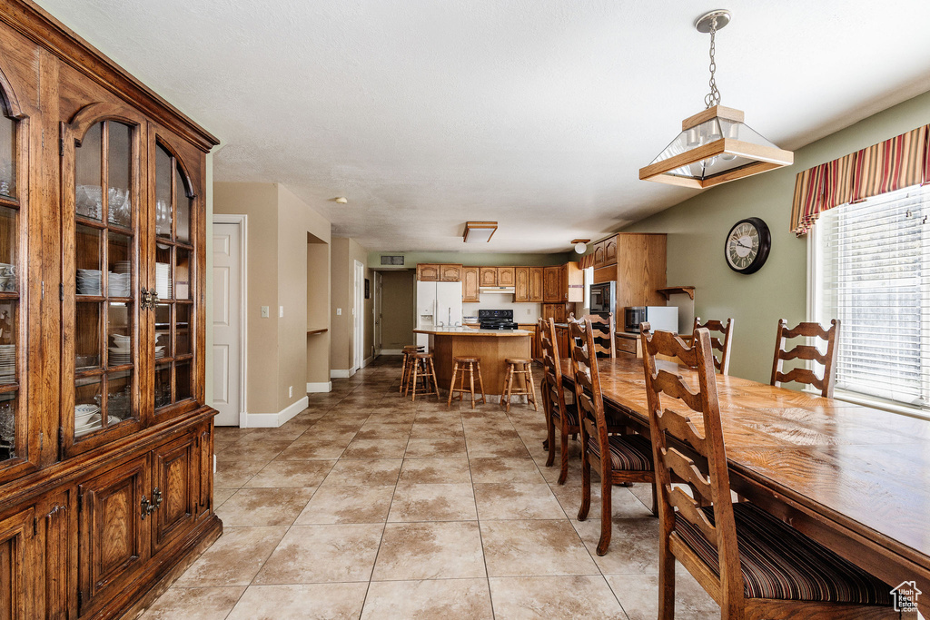 View of tiled dining area