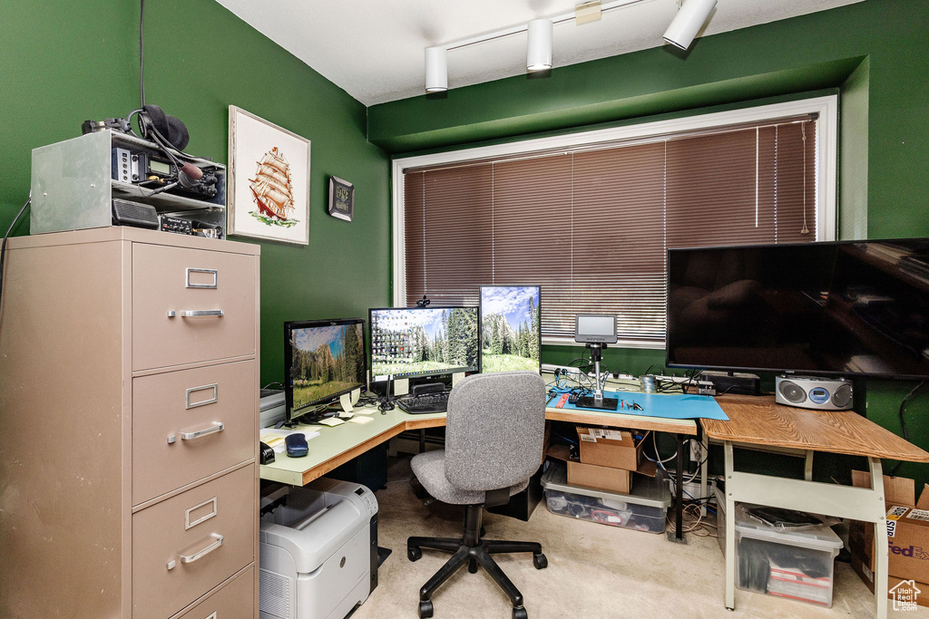 Office featuring concrete flooring