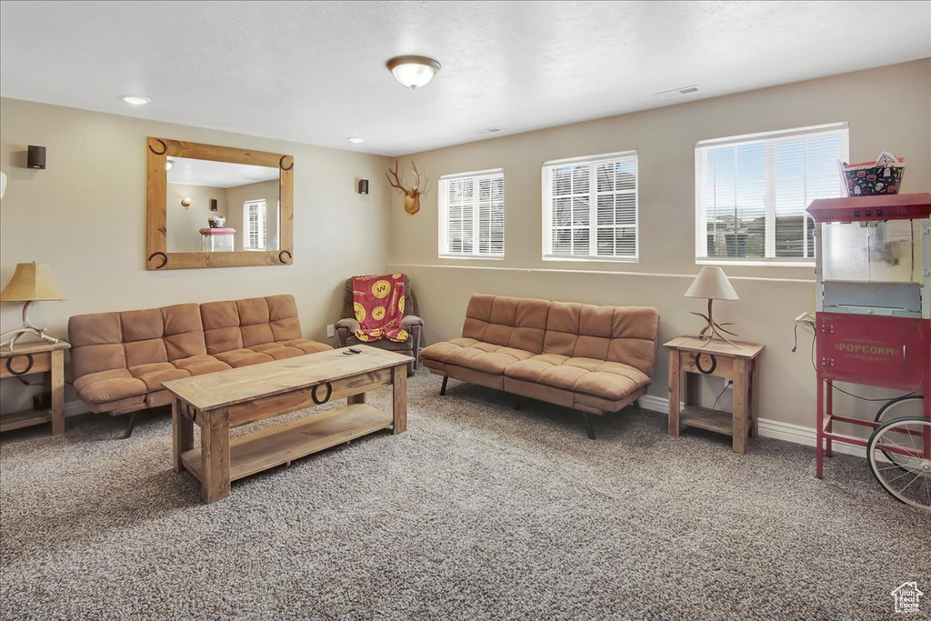 View of carpeted living room