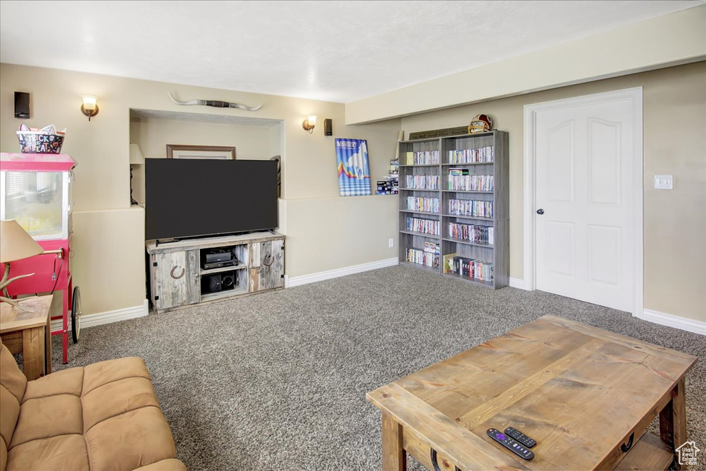 View of carpeted living room