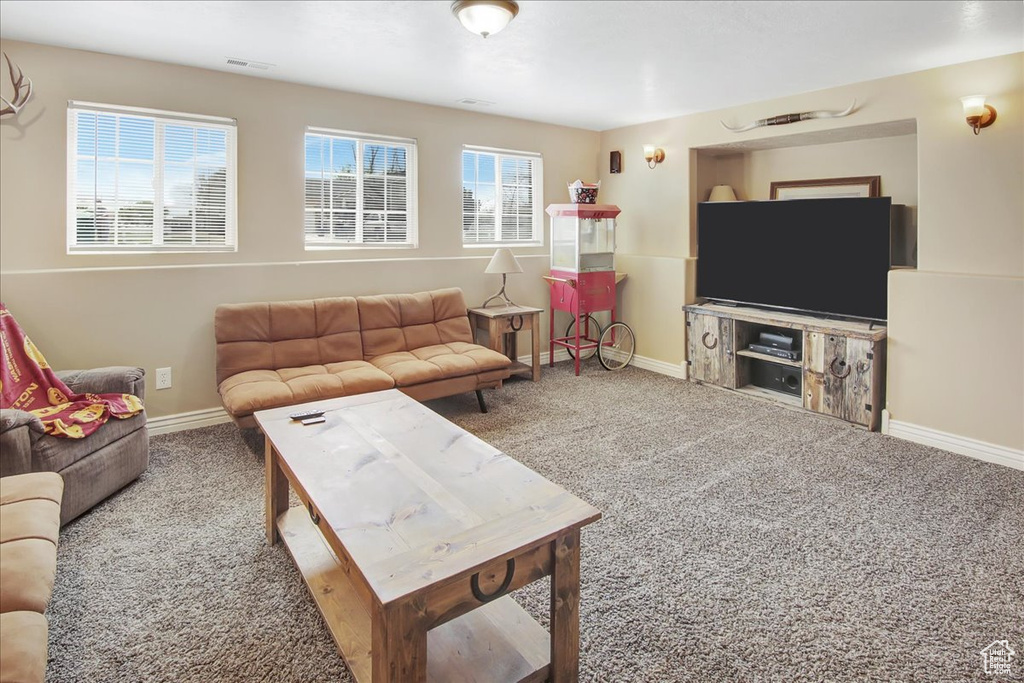 View of carpeted living room