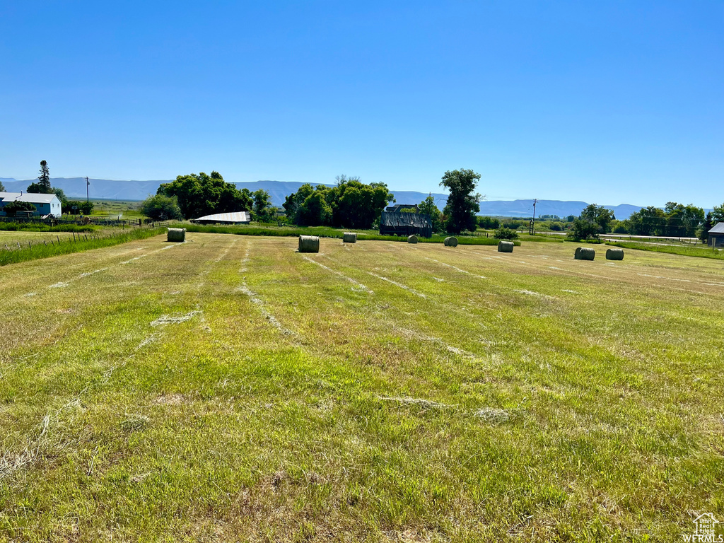 View of yard with a rural view