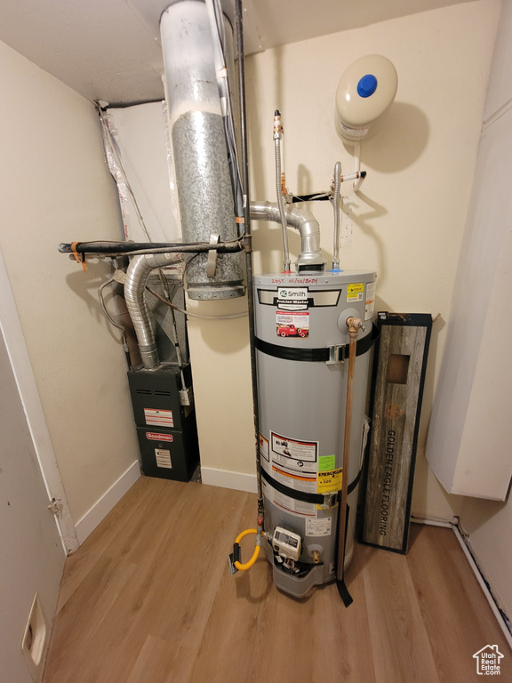 Utility room with secured water heater