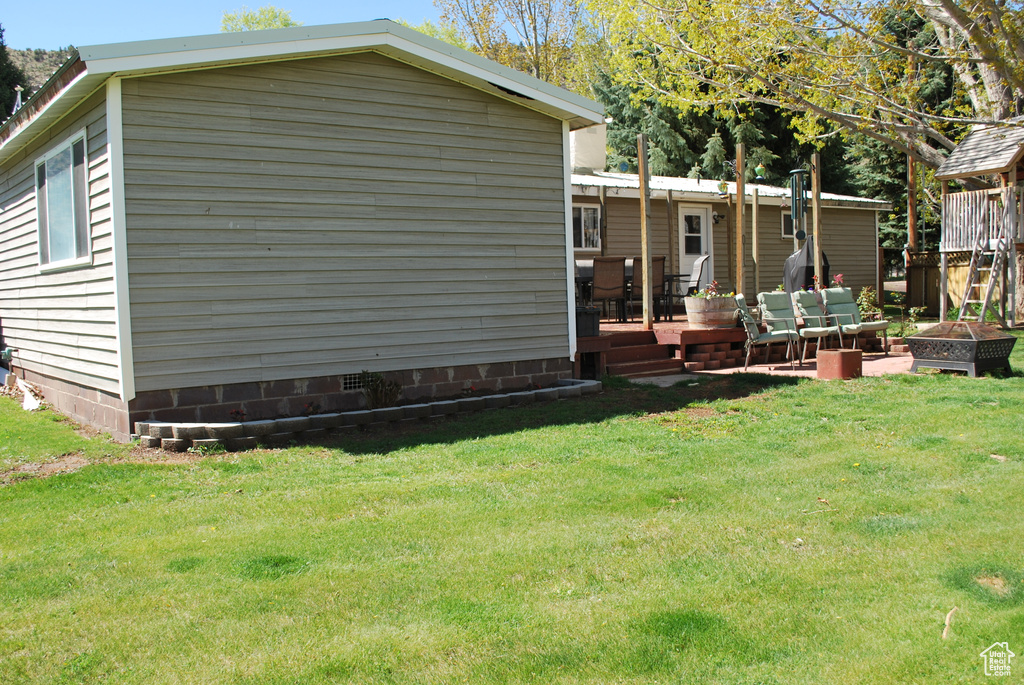 Exterior space featuring a deck