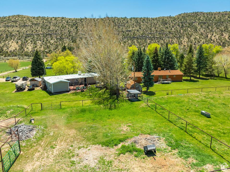 Aerial view with a rural view