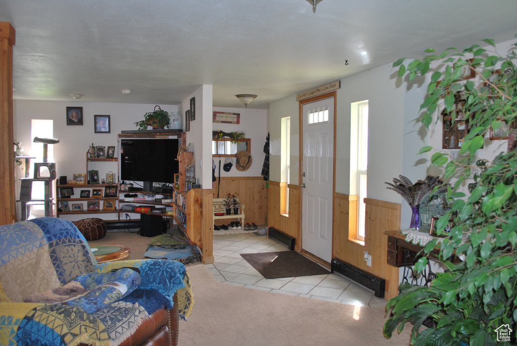 View of carpeted living room