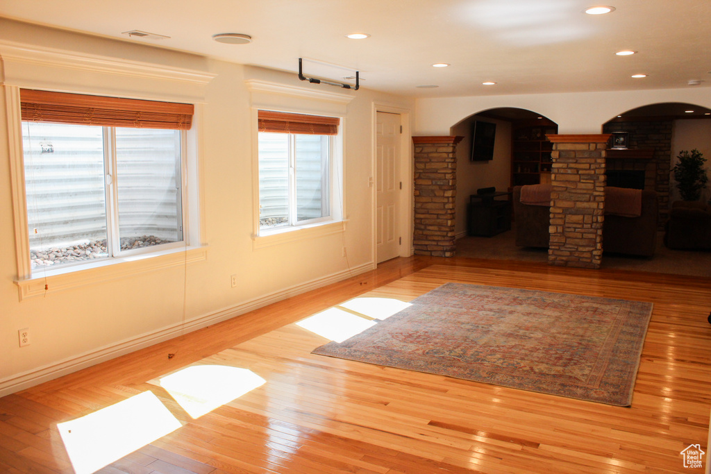 Spare room featuring hardwood / wood-style flooring