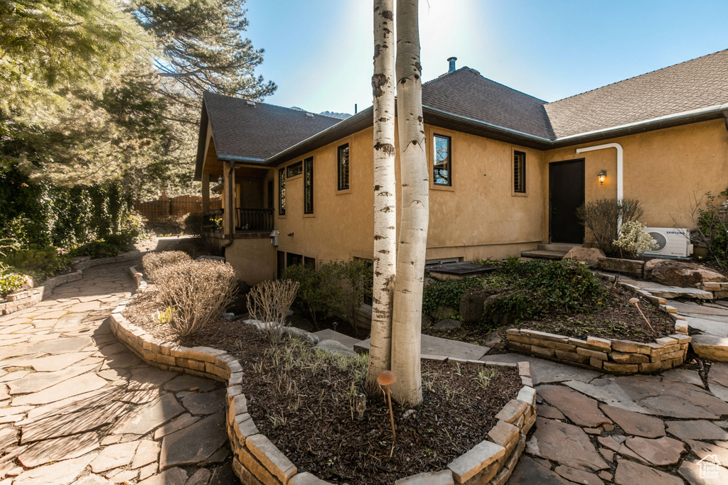 View of home's exterior featuring a patio