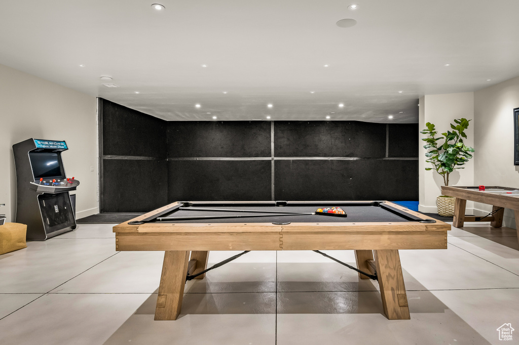 Game room featuring billiards