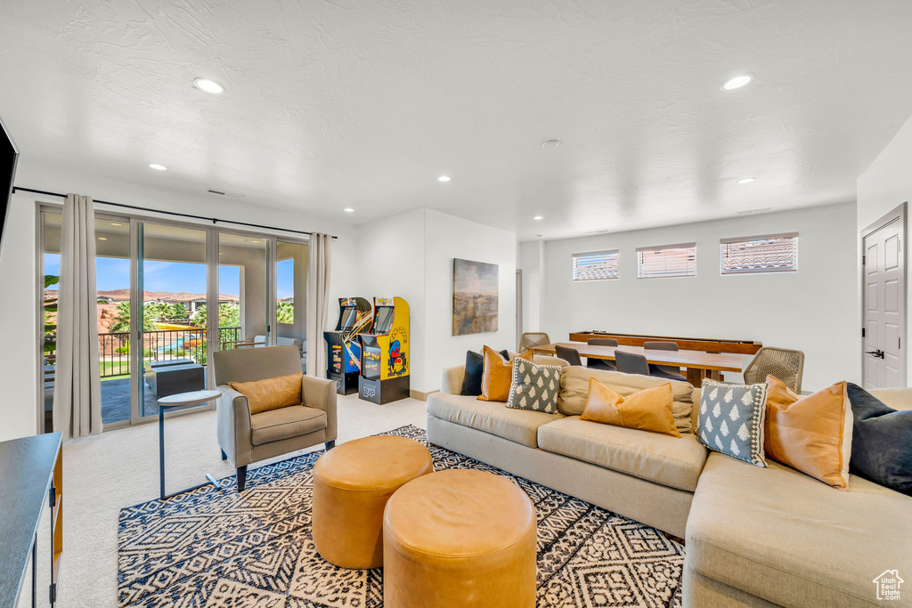 Living room with carpet