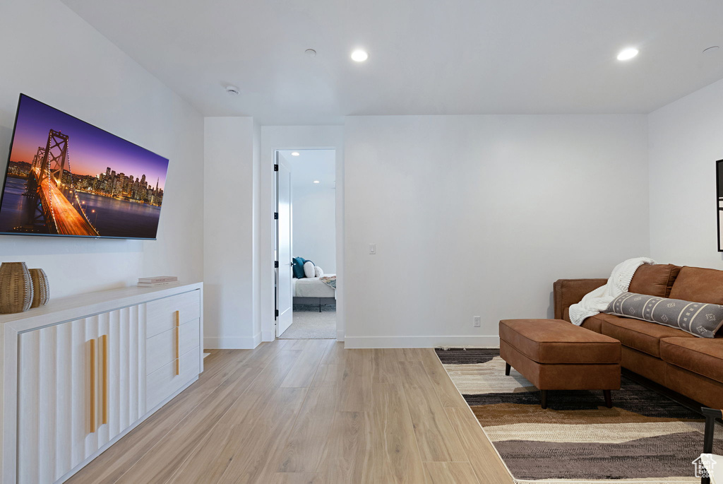 Living room featuring light hardwood / wood-style floors