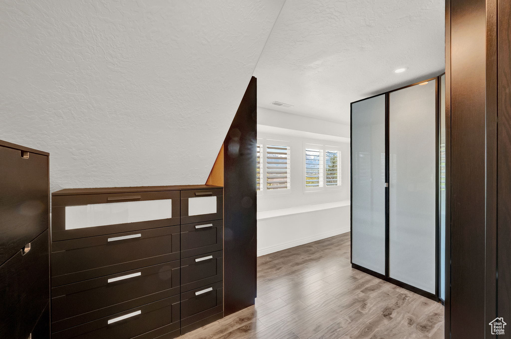 Interior space featuring hardwood / wood-style flooring
