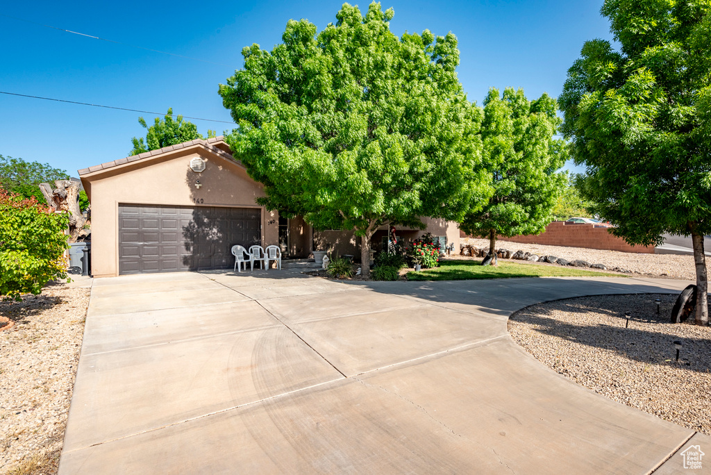 View of front of house with a garage