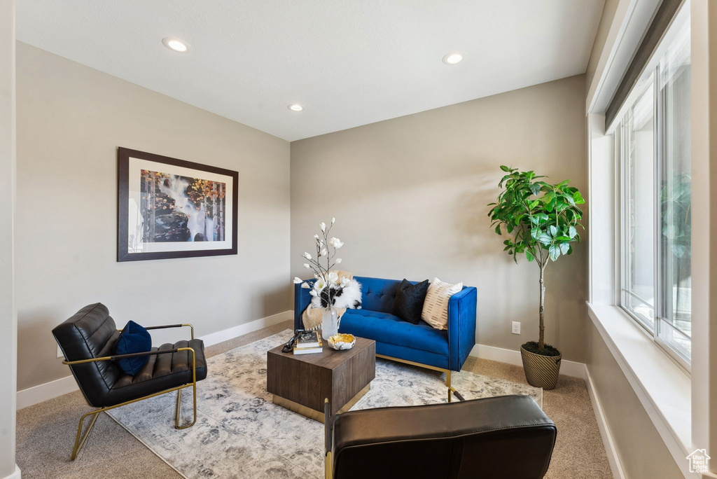 View of carpeted living room