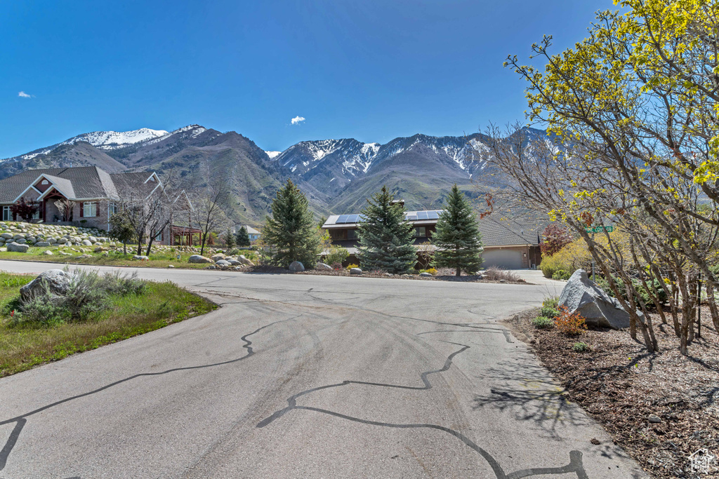 View of road with a mountain view