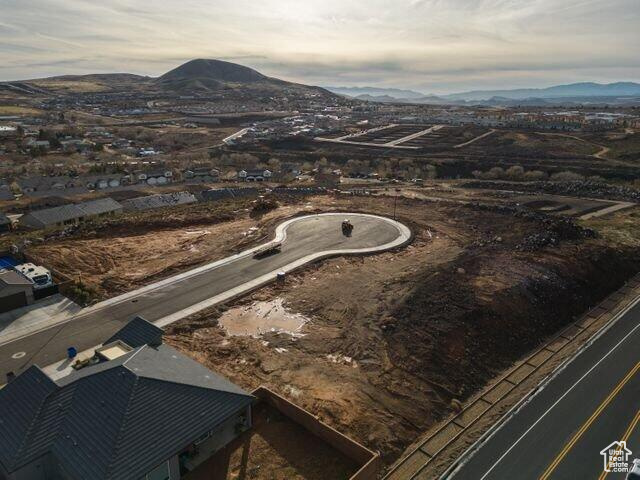 Drone / aerial view with a mountain view