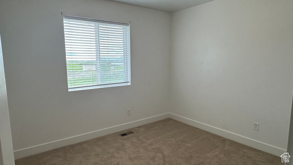 Unfurnished room featuring a wealth of natural light and carpet flooring