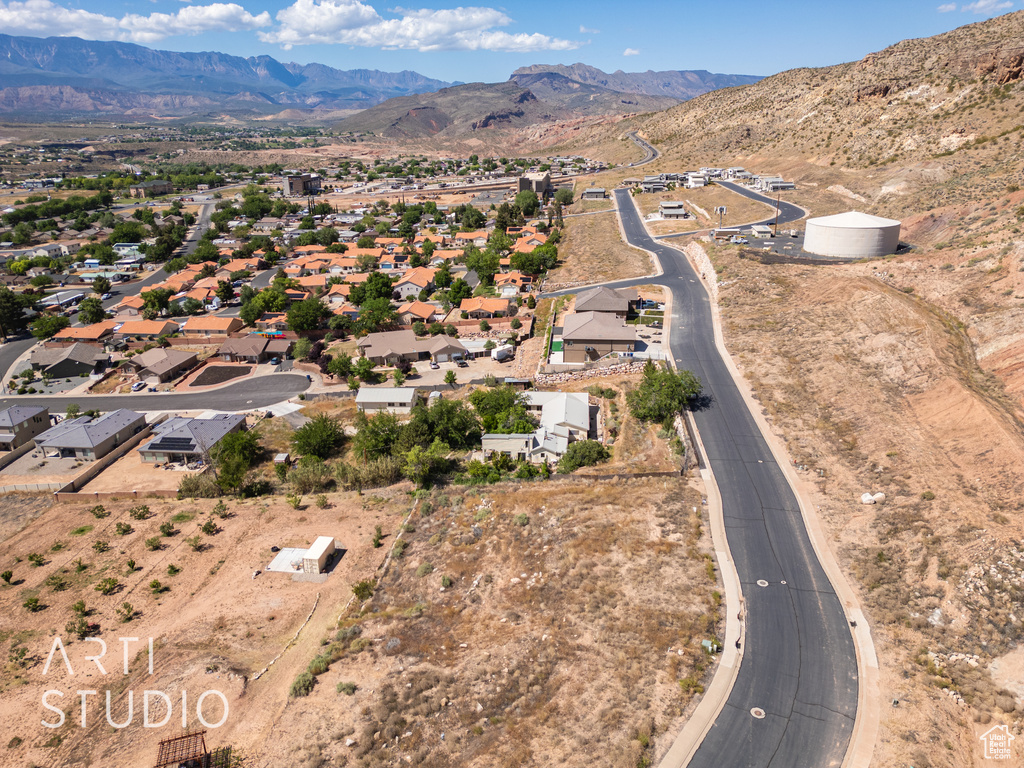 Bird's eye view featuring a mountain view