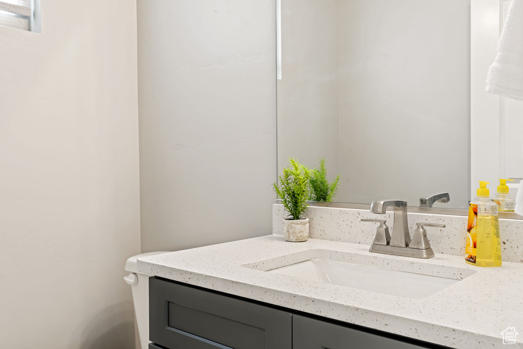 Bathroom with toilet and vanity