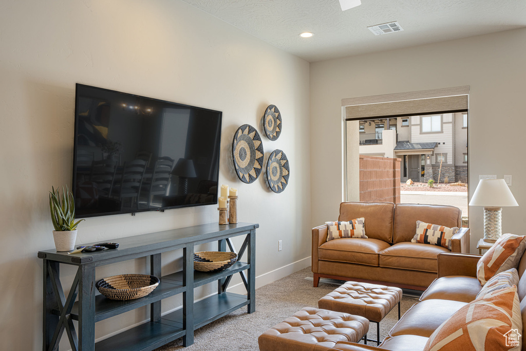 View of carpeted living room