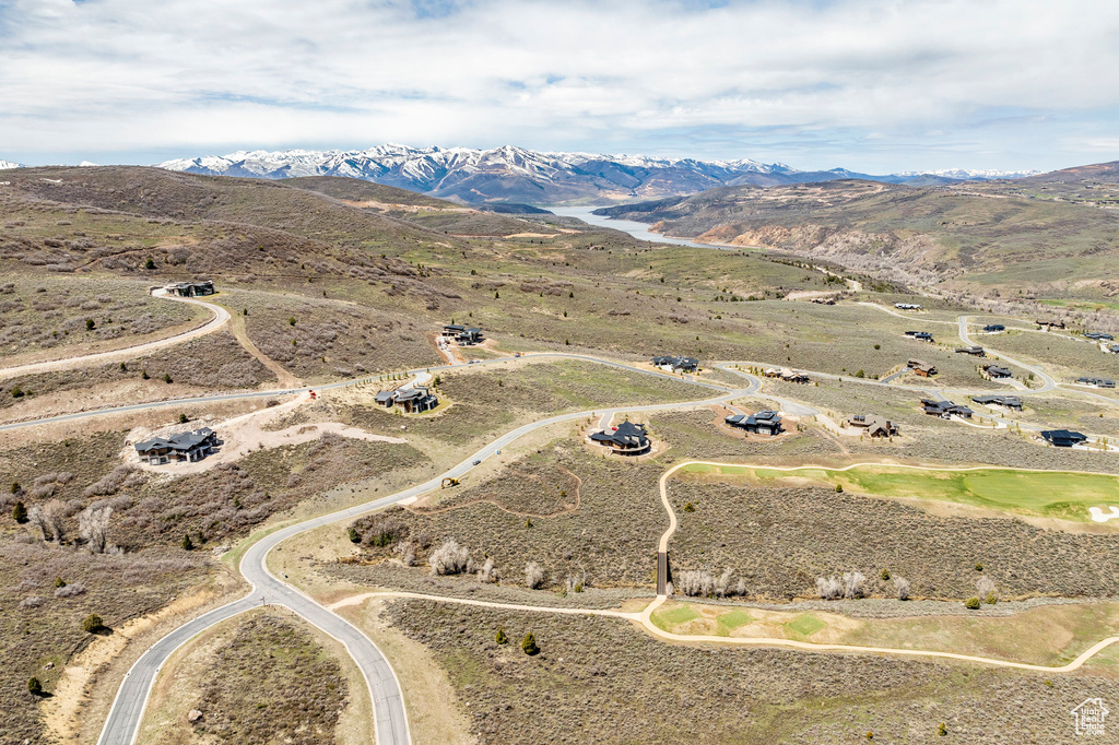 Aerial view with a mountain view and a rural view