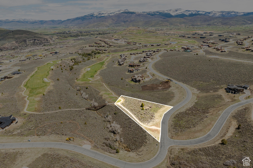 Bird's eye view featuring a rural view and a mountain view