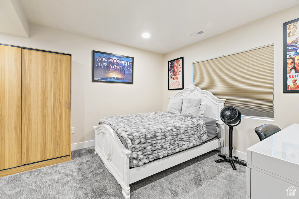 View of carpeted bedroom