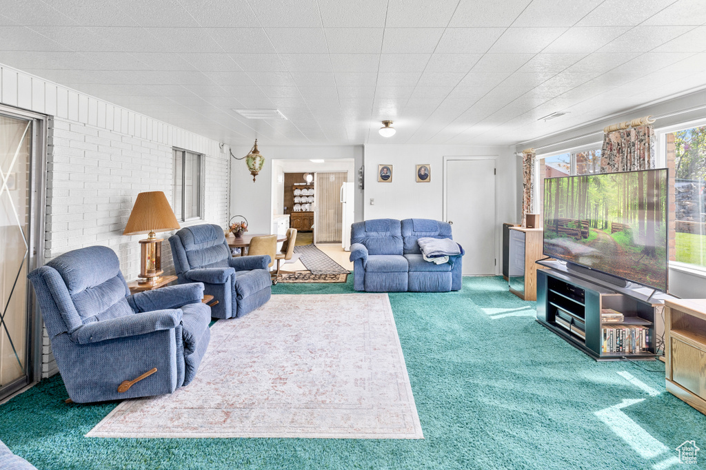 View of carpeted living room