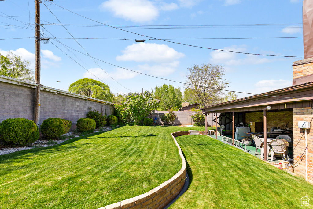 View of yard featuring a patio