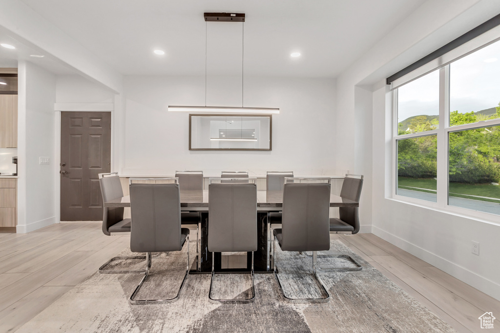 Dining space featuring light hardwood / wood-style floors