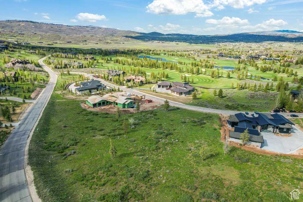 Bird's eye view with a mountain view