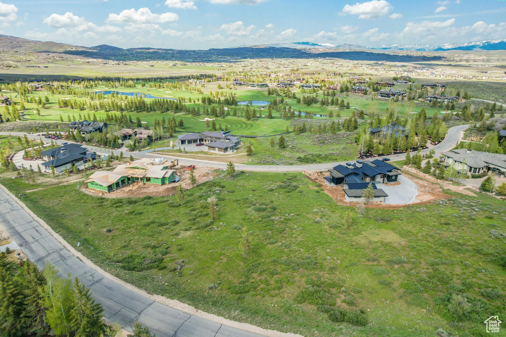 Bird's eye view with a mountain view