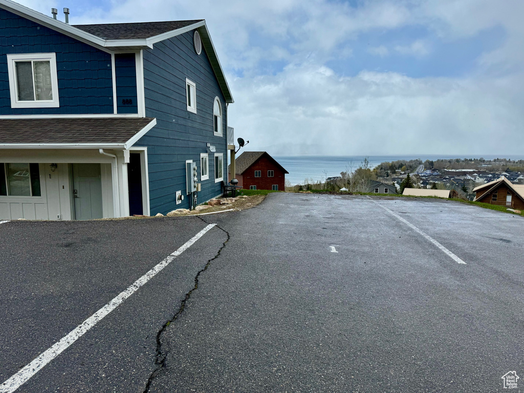 View of street with a water view