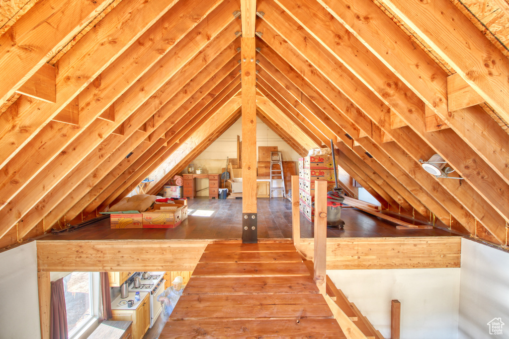 View of unfinished attic