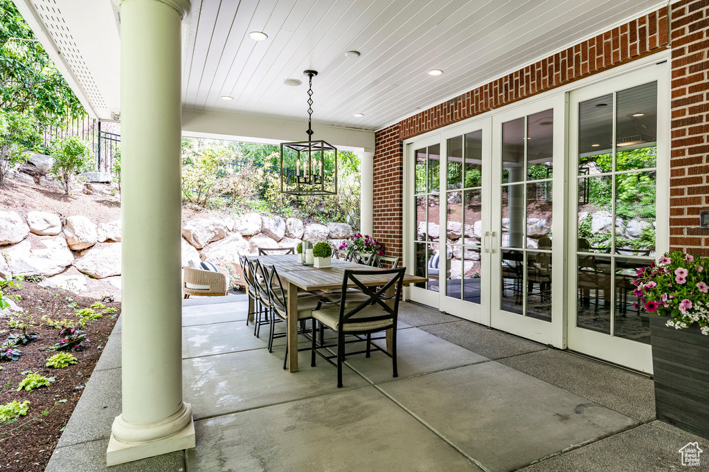 View of patio / terrace featuring french doors