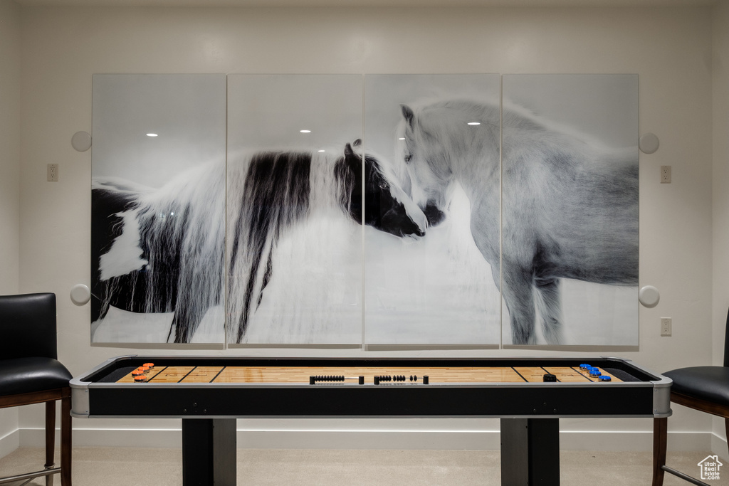 Recreation room featuring baseboards