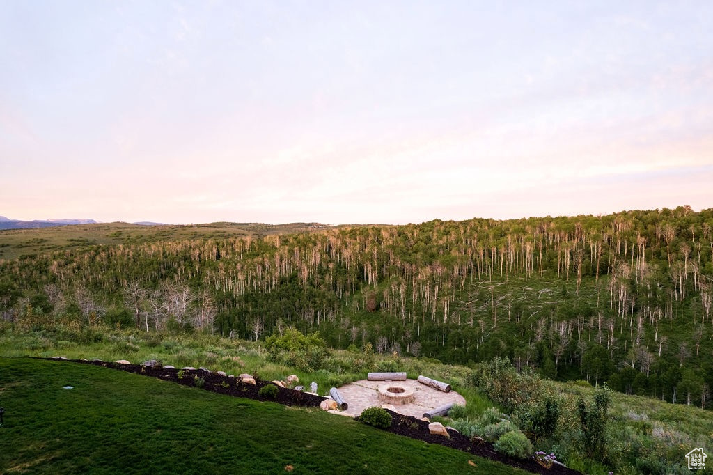 View of aerial view at dusk