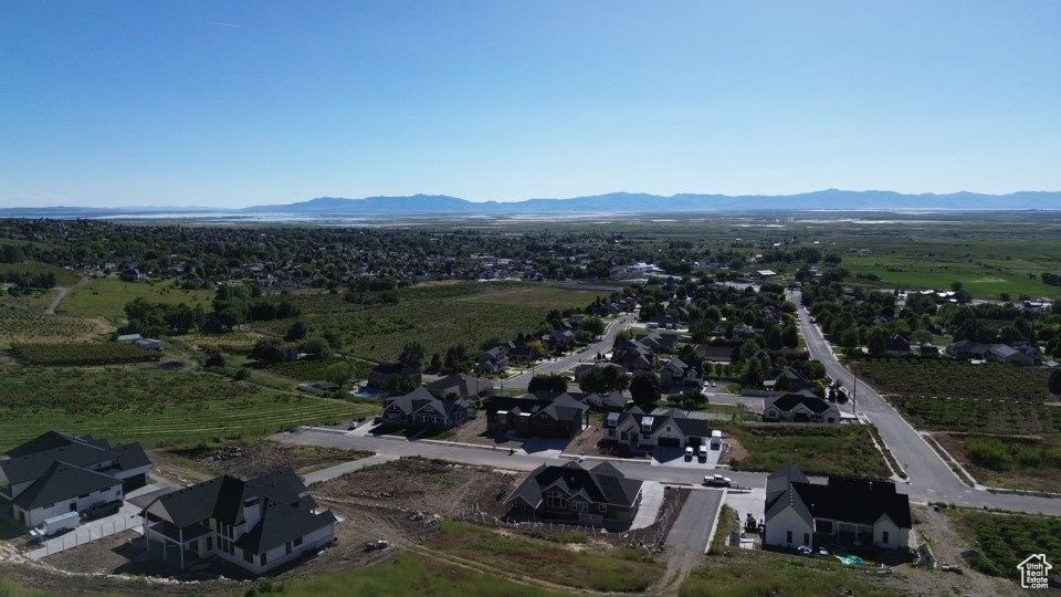 Drone / aerial view with a mountain view