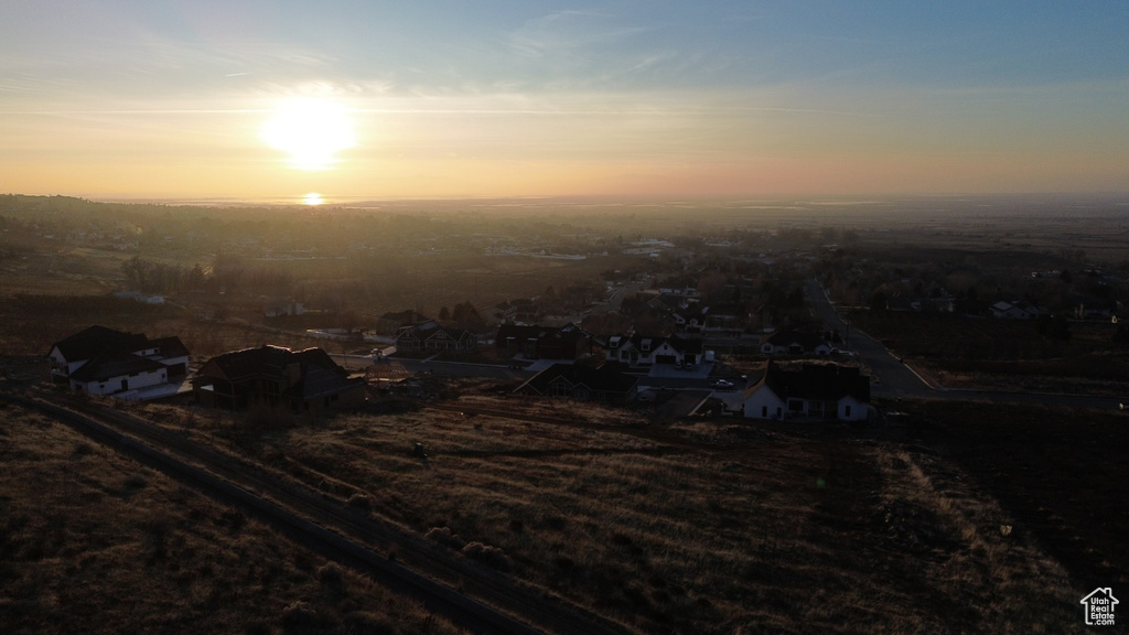 View of aerial view at dusk