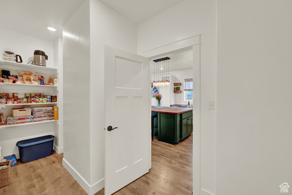 Hallway featuring light hardwood / wood-style floors