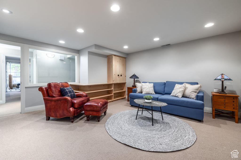 View of carpeted living room