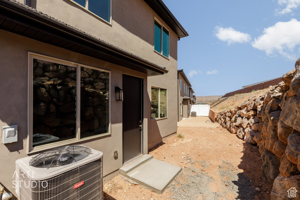 View of patio / terrace featuring central AC unit