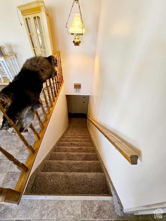 Stairs with tile floors