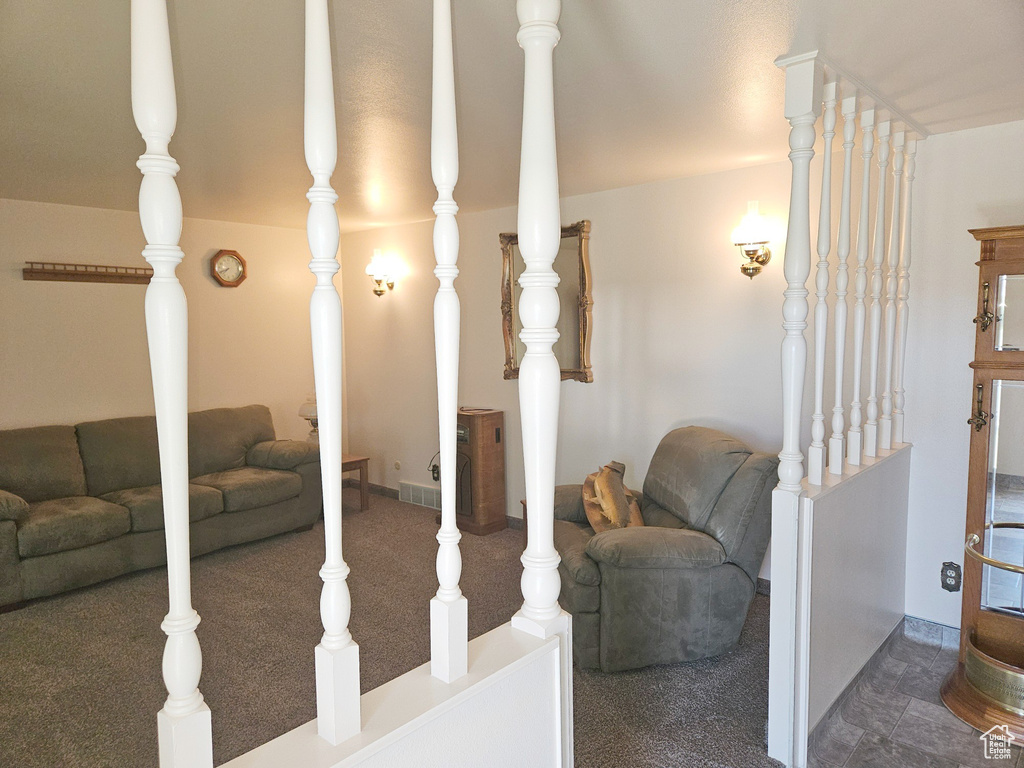 View of carpeted living room