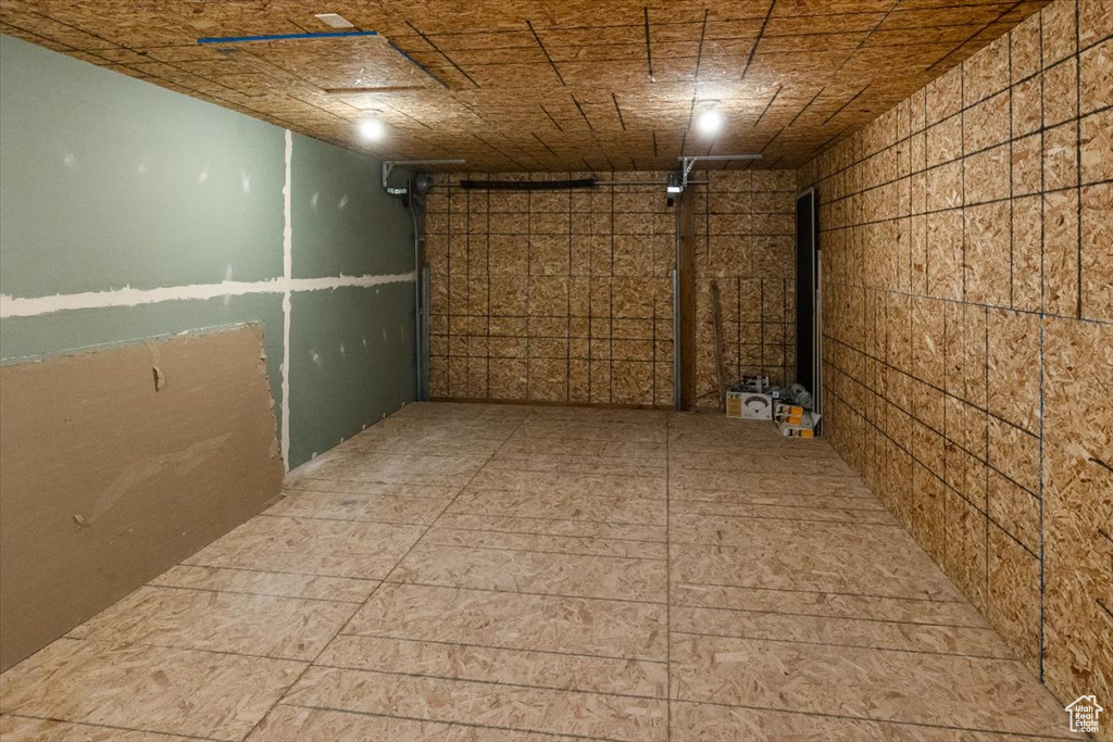 Basement with tile flooring