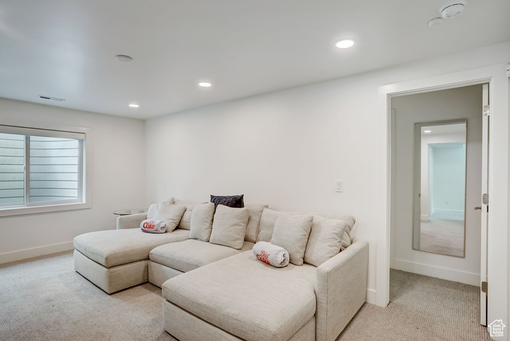 View of carpeted living room